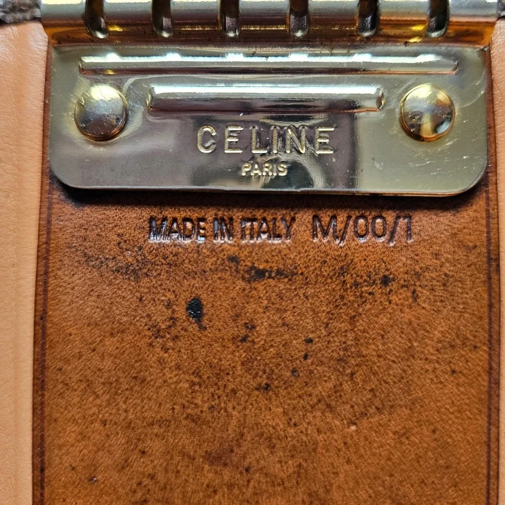 Vintage Celine Macadam Canvas 6 Key Holder Case Wallet Brown Leather Italy Auth - Picture 8 of 9
